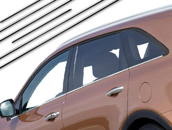 Polished Stainless Steel Window Trim Set - Kia Sorento 2013>