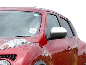 Brushed Stainless Steel Mirror Covers - Nissan Juke 11-14