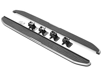 Black & Silver Aluminium Side Step Assist -Discovery Sport 14-24