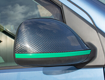 Blue Real Carbon Fibre Mirror Covers - VW Amarok 2010>